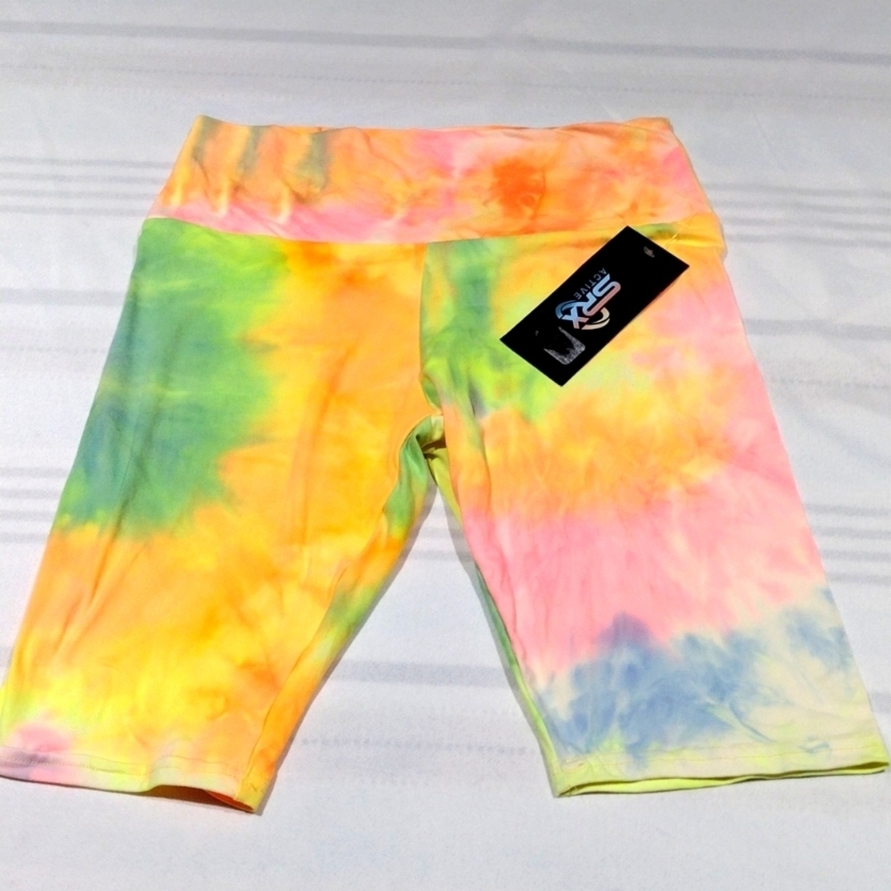 Srx ACTIVE MED 4 WAY STRETCH QUICK DRY BREATHABLE SWEAT WICKING MULTI NEON NWT